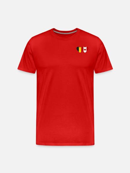 Belgium Canada Flag Heart - Men's Premium Organic T-Shirt - red