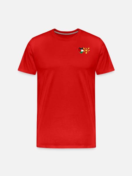 Palestine Macedonia Flag Heart - Men's Premium Organic T-Shirt - red
