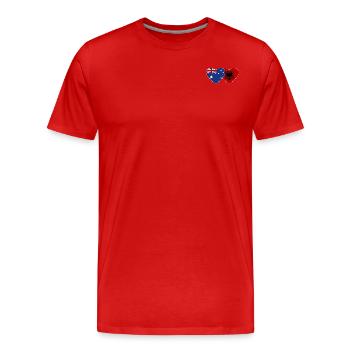 Australien Albanien Flagge Herz - Männer Premium Bio T-Shirt - Rot - Vorne - Damien (186cm)