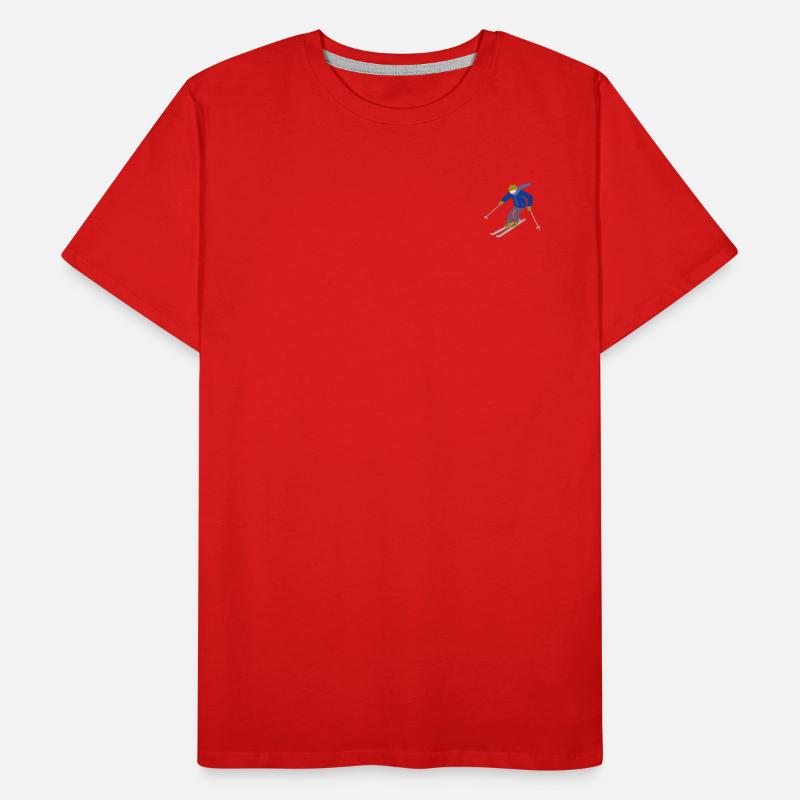 Graphisme bleu ski T-shirt bio Premium Homme