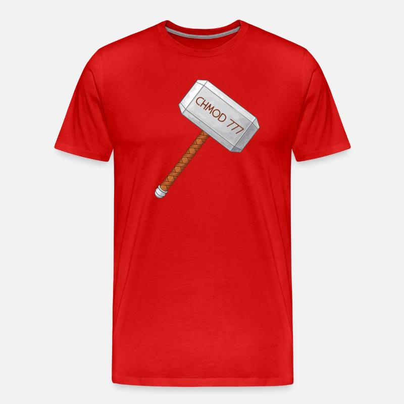 Linux Admin Chmod - Männer Premium Bio T-Shirt - Rot