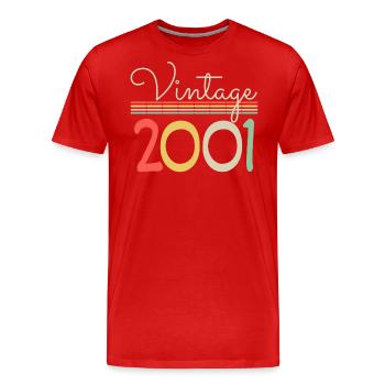 Vintage 2001 - Men's Premium Organic T-Shirt - red - Front - Damien (186cm)