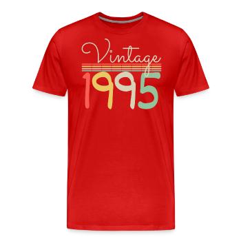 Vintage 1995 - Men's Premium Organic T-Shirt - red - Front - Damien (186cm)