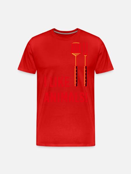 I Like Animals! (Grillbesteck / 3C) - Männer Premium Bio T-Shirt - Rot