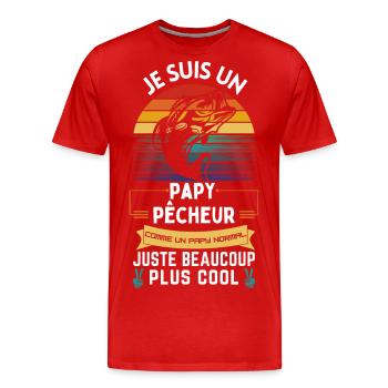 I am a Grandpa Fisherman T-shirt - Men's Premium Organic T-Shirt - red - Front - Damien (186cm)