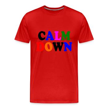 Calm down - Männer Premium Bio T-Shirt - Rot - Vorne - Damien (186cm)