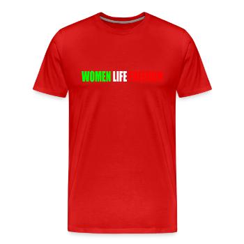 Women life freedom - Men's Premium Organic T-Shirt - red - Front - Damien (186cm)