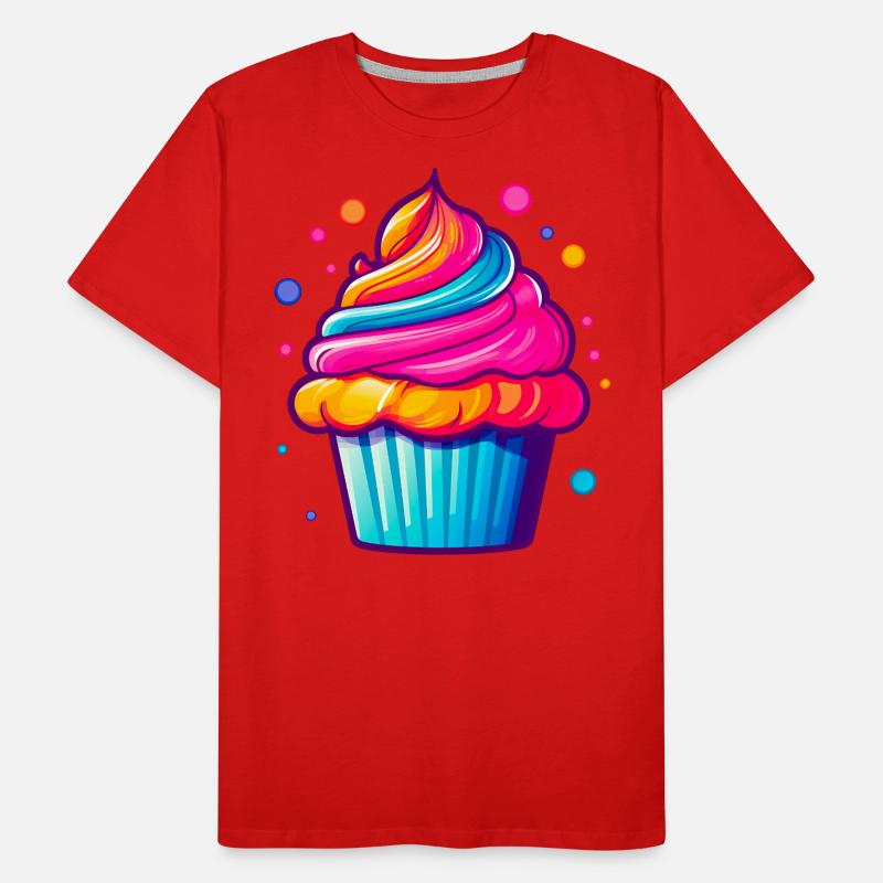 Rainbow cupcake with bubbles Men's Premium Organic T-Shirt