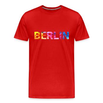 Berlin - Men's Premium Organic T-Shirt - red - Front - Damien (186cm)