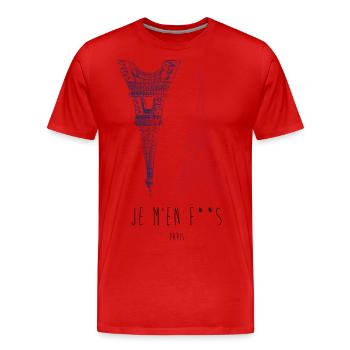 Je m'en F**s (I don't give a f*ck) - Männer Premium Bio T-Shirt - Rot - Vorne - Damien (186cm)