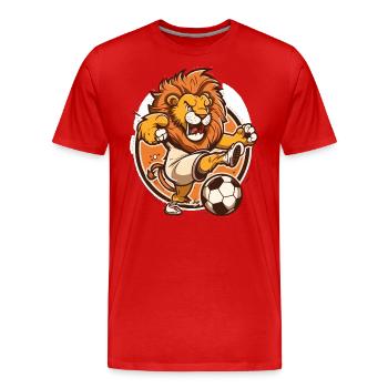 Lion Soccer Star - T-shirt bio Premium Homme - rouge - Devant - Damien (186cm)