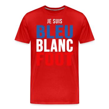 football je suis bleu blanc foot supporters - T-shirt bio Premium Homme - rouge - Devant - Damien (186cm)