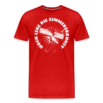 Zimmermann - Männer Premium Bio T-Shirt - Rot - Vorne - Damien (186cm)