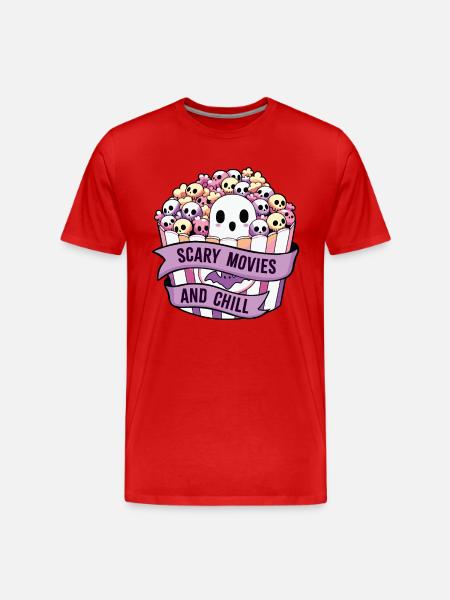 Gruselfilme und Chill - Männer Premium Bio T-Shirt - Rot