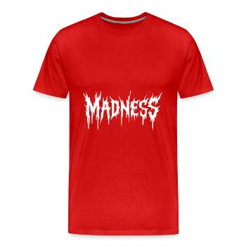 La folie règne sur le monde Motivation Espoir - T-shirt bio Premium Homme - rouge - Devant - Damien (186cm)