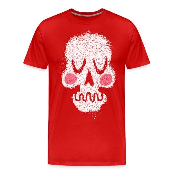 crâne crâne zombie halloween - T-shirt bio Premium Homme - rouge - Devant - Damien (186cm)