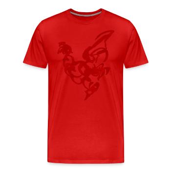 Huhn Rot - Männer Premium Bio T-Shirt - Rot - Vorne - Damien (186cm)
