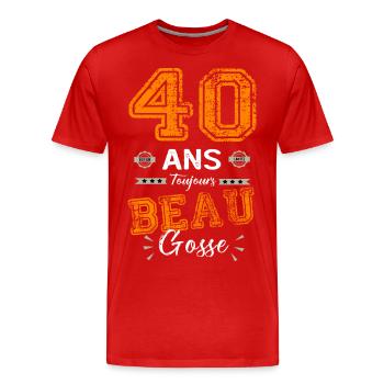 40 Jahre alt, immer noch gutaussehend, 40 Jahre Geburtstag - Männer Premium Bio T-Shirt - Rot - Vorne - Damien (186cm)