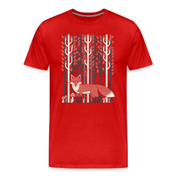 Dreamy forest scene in cottagecore style - Men's Premium Organic T-Shirt - red - Front - Damien (186cm)