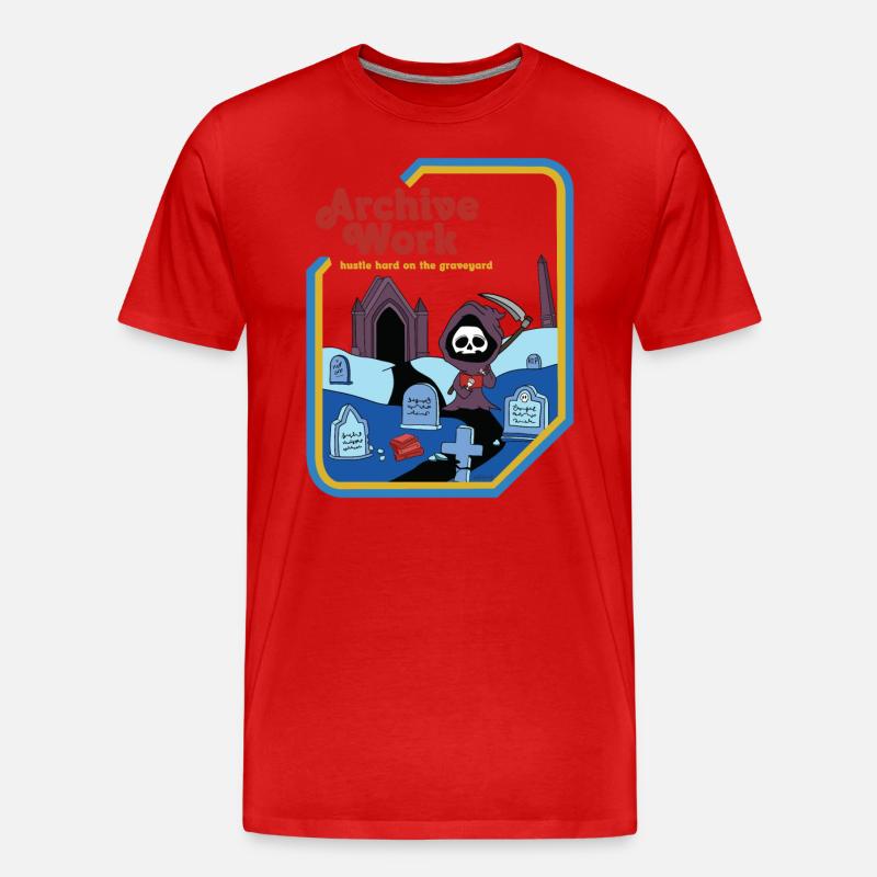 Archive Work - Hustle Hard On The Graveyard - Männer Premium Bio T-Shirt - Rot