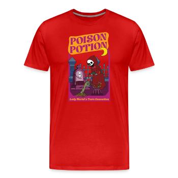 Poison Potion - La concoction mortelle de Lady Merlot - T-shirt bio Premium Homme - rouge - Devant - Damien (186cm)
