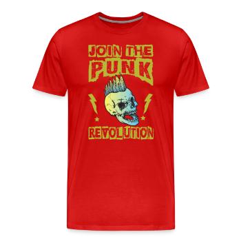 Join The Punk Revolution - Gothic - Concert - Goth - Men's Premium Organic T-Shirt - red - Front - Damien (186cm)