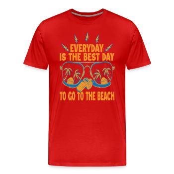 Everyday Is The Best Day To Go To The Beach - Vaca - Men's Premium Organic T-Shirt - red - Front - Damien (186cm)