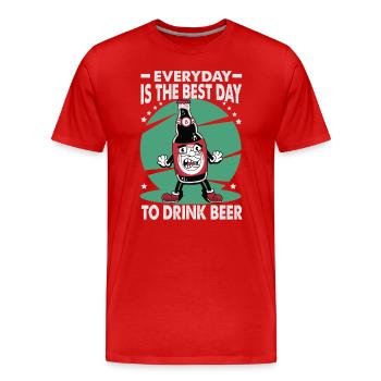 Everyday Is The Best Day To Drink Beer - Bar - Pub - Men's Premium Organic T-Shirt - red - Front - Damien (186cm)