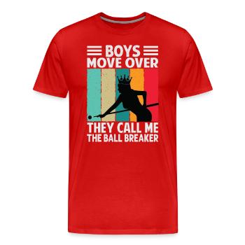 Les garçons se déplacent, ils m’appellent le briseur de balle - Bil - T-shirt bio Premium Homme - rouge - Devant - Damien (186cm)