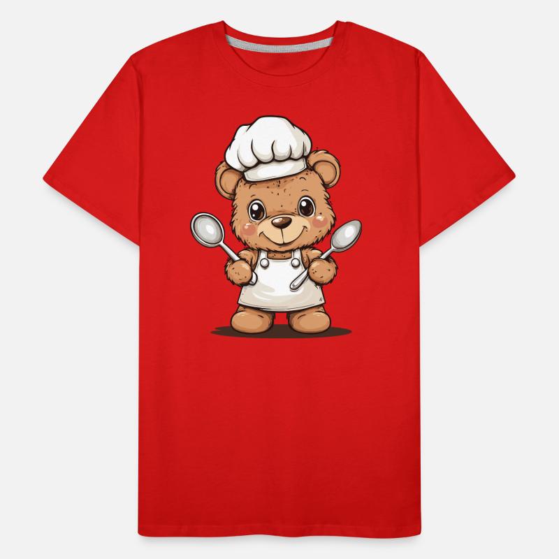 Cuisson de l’ours avec des cuillères T-shirt bio Premium Homme
