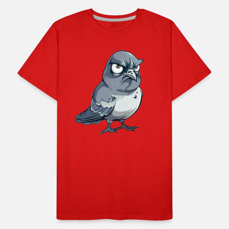Style de bande dessinée Grumpy Dove T-shirt bio Premium Homme