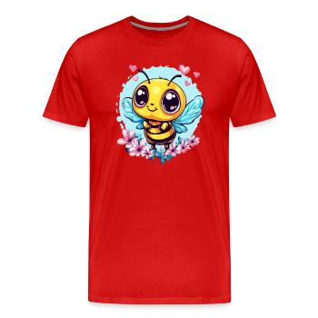 Liebevolle Honigbiene - Männer Premium Bio T-Shirt - Rot - Vorne - Damien (186cm)