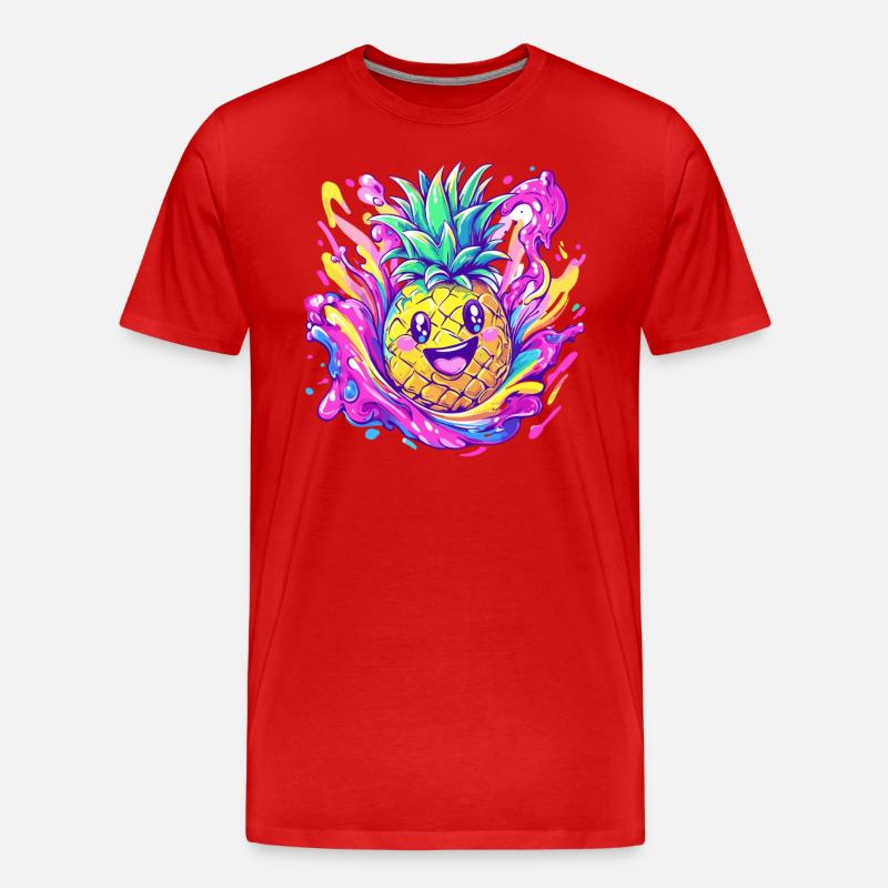 Explosion d’ananas heureuse - T-shirt bio Premium Homme - rouge