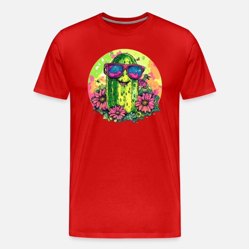 Cooler Gurkenfreund - Männer Premium Bio T-Shirt - Rot