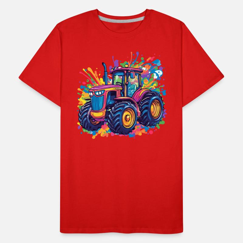 Bunter Traktor Splash Männer Premium Bio T-Shirt