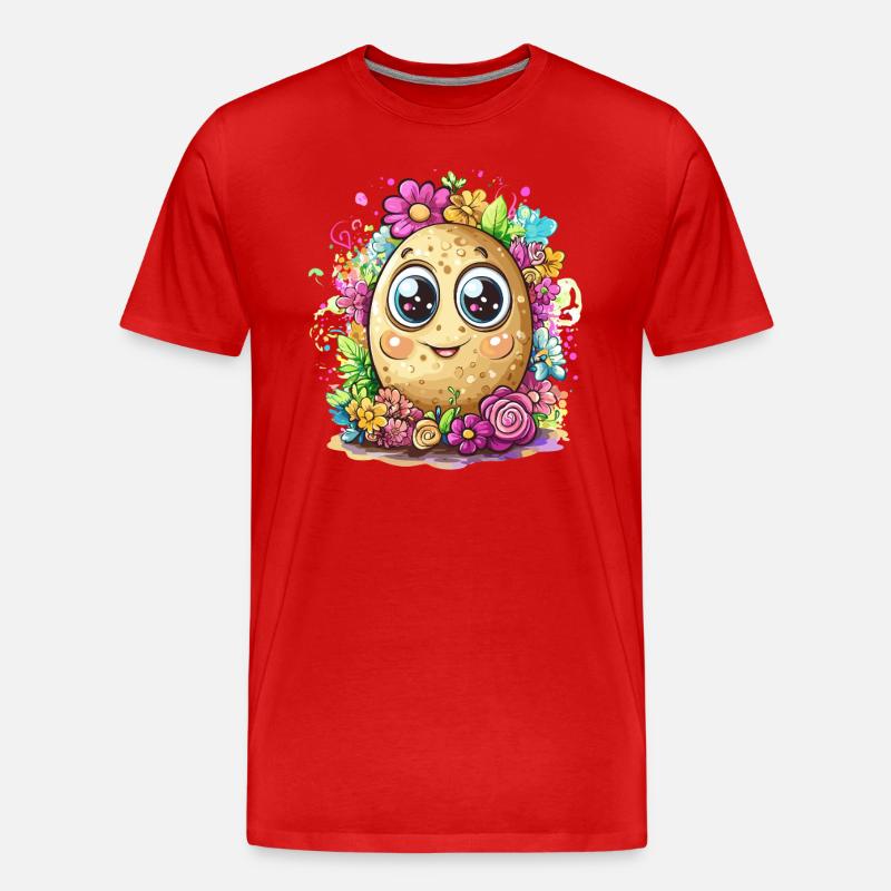 Fleur de patate heureuse - T-shirt bio Premium Homme - rouge