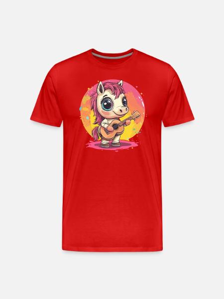 Bangs with guitar - Men's Premium Organic T-Shirt - red