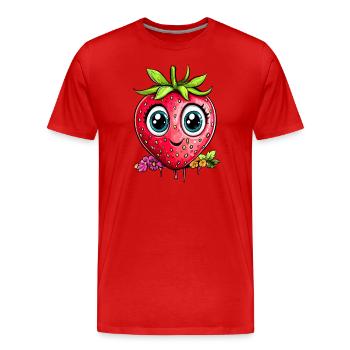 Fraise aux grands yeux - T-shirt bio Premium Homme - rouge - Devant - Damien (186cm)