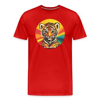 Tiger baby with rainbow colors - Men's Premium Organic T-Shirt - red - Front - Damien (186cm)