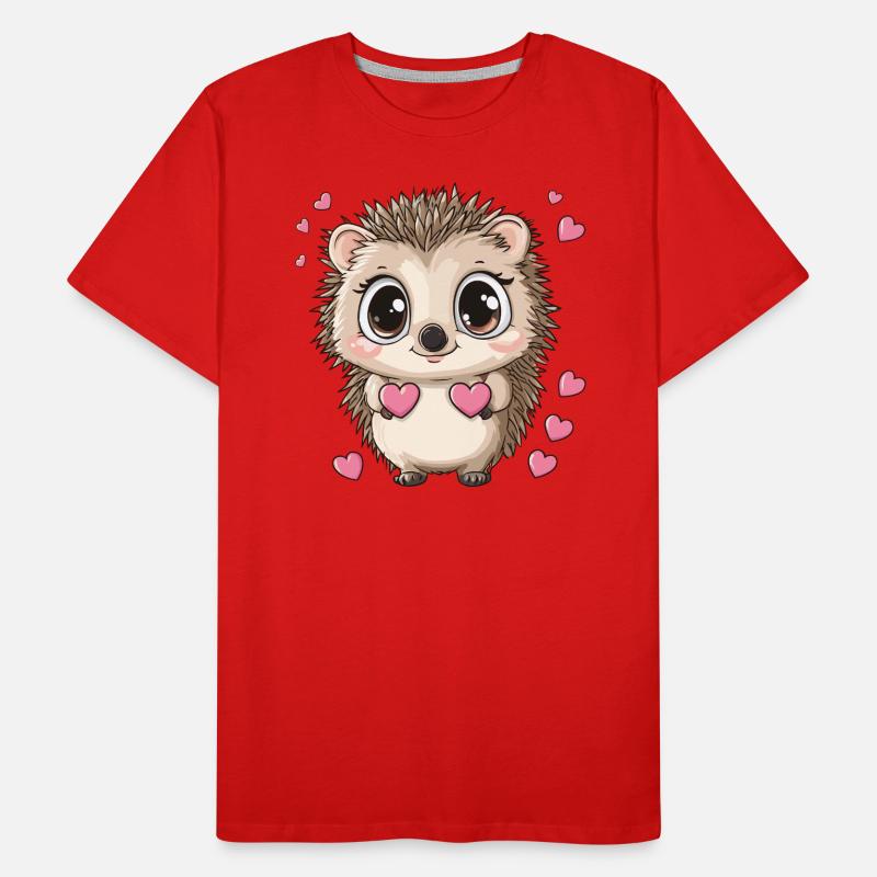Hedgehog with hearts Men's Premium Organic T-Shirt