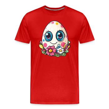Oeuf Happy Dots - T-shirt bio Premium Homme - rouge - Devant - Damien (186cm)