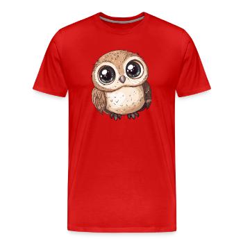 Mignon Grand Hibou - T-shirt bio Premium Homme - rouge - Devant - Damien (186cm)