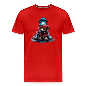 Ours au phare - T-shirt bio Premium Homme - rouge - Devant - Damien (186cm)