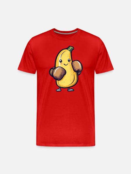 Boxende Banane - Männer Premium Bio T-Shirt - Rot