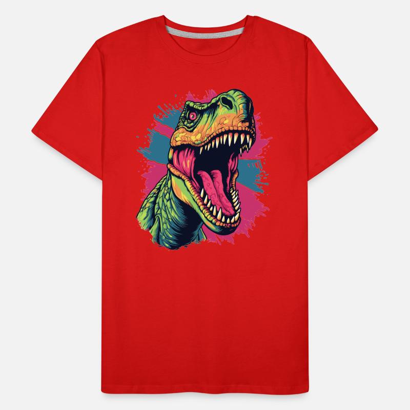 Wilder Dino mit Farbeffekt Männer Premium Bio T-Shirt