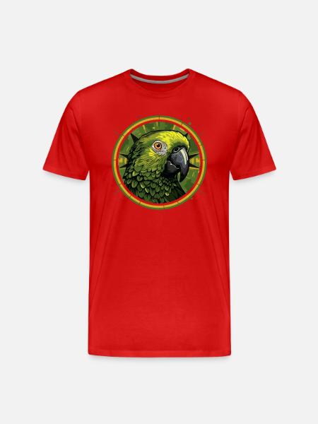 Green Parrot Head - Men's Premium Organic T-Shirt - red