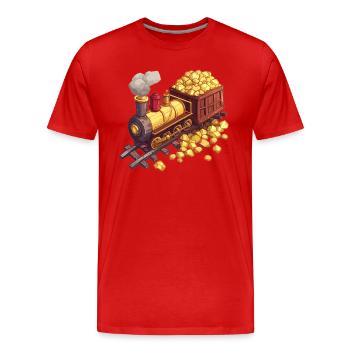 Goldzug Abenteuer - Männer Premium Bio T-Shirt - Rot - Vorne - Damien (186cm)