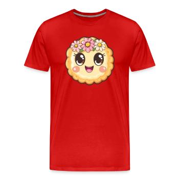Biscuit de fortune avec des fleurs - T-shirt bio Premium Homme - rouge - Devant - Damien (186cm)