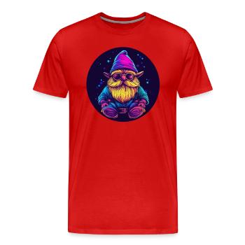 Nain de jardin hipster - T-shirt bio Premium Homme - rouge - Devant - Damien (186cm)