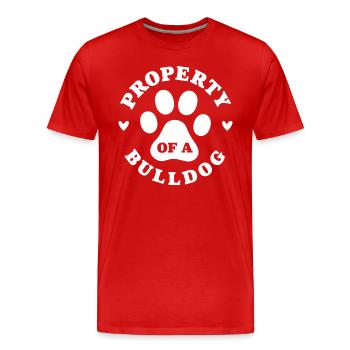 Propriété d’un bouledogue - T-shirt bio Premium Homme - rouge - Devant - Damien (186cm)